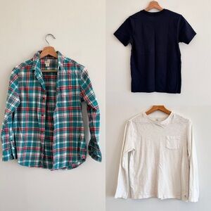 J. Crew GAP lot of 3 plaid flannel shirt and t-shirt boys size 12 bundle
